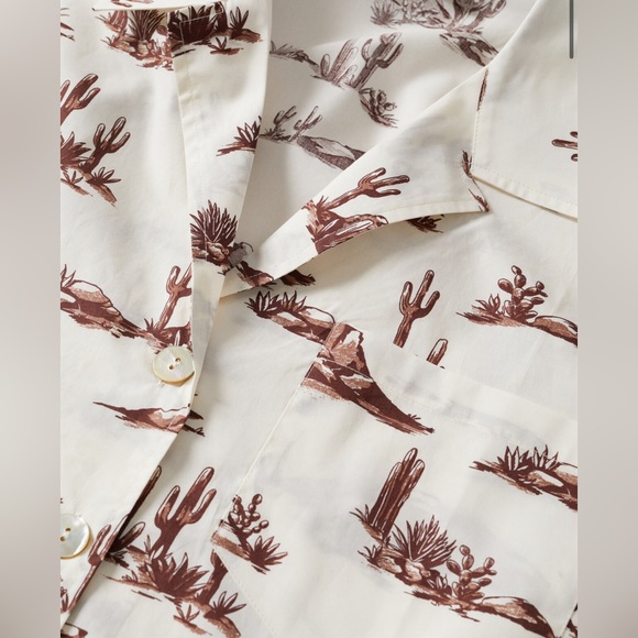 Mango Button Down Western Print Shirt MNG - Size XS - Picture 14 of 15